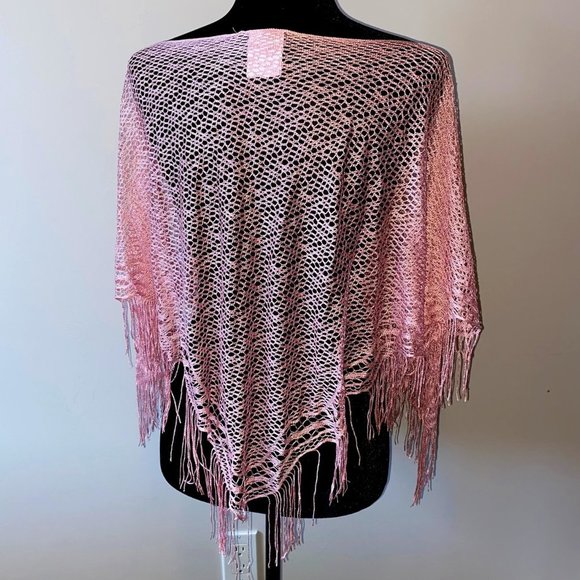 Pink Thin  Shawl Poncho Summer One Size Fits All - Picture 6 of 6